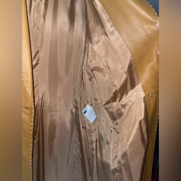 Joop! Vintage Retro Italian Leather Camel/Tan Caramel Brown Jacket - Picture 5 of 11